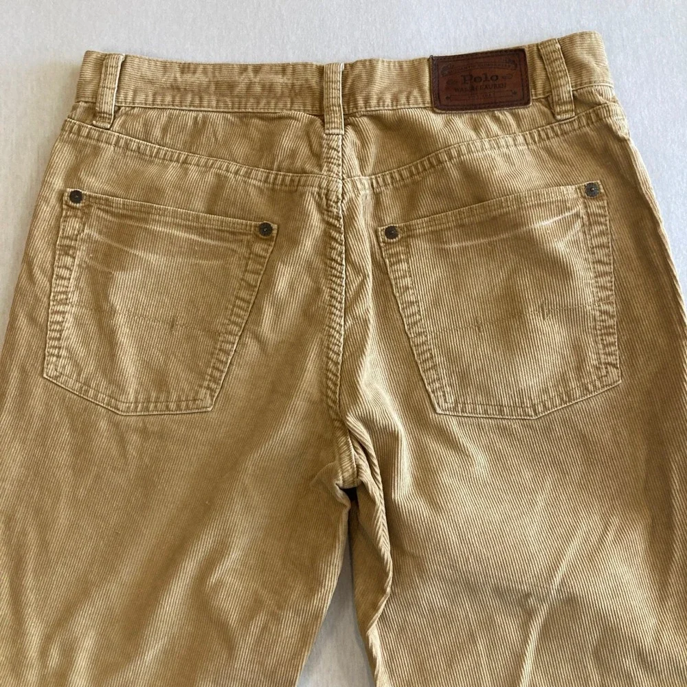 Polo Ralph Lauren Men 30x30 (Fit 29.5x29.5) Corduroy Pants Tan Straight Cotton